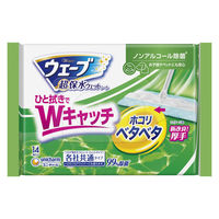 ウェーブ フローリングワイパーシート　超保水ウェットシート ノンアルコール除菌　1箱(14枚入×12パック) 掃除用品　ユニ・チャーム