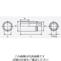 京都機械工具 NB3Mー9/16 (9.5SQ)ネプロス・セミディープソケット(六角 1個（直送品）