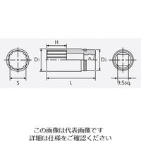 京都機械工具 NB3Mー9/16W (9.5SQ)ネプロス・セミディープソケット(十 1個（直送品）