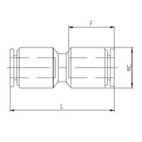 エスコ 6mm ストレートユニオン EA140HR-306 1セット(3個)（直送品）