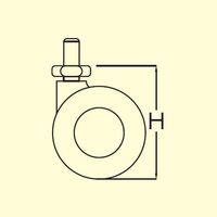 エスコ 60mm キャスター(ツインホイール・U3/8x16ネジ・ブレーキ付) EA986TA-760 1セット(10個)（直送品）