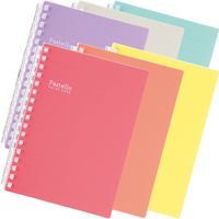 リヒトラブ Pastello ツイストノート A6S 17穴 リーフ30枚 パープル N-1964-10 1冊