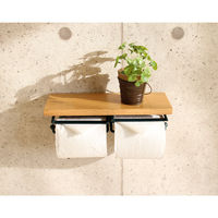 【アウトレット】【軒先渡し】【アウトレット】ヤマソロ TAO トイレットペーパーホルダー 2連 スチールグリーン×木部ナチュラル 1個（直送品）