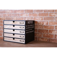 【アウトレット】【軒先渡し】【アウトレット】ヤマソロ NOTICE 小物チェスト5段 ナチュラルブラック 幅350×奥行270×高290mm 1台（直送品）