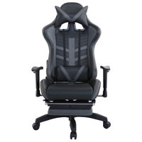 【軒先渡し】ヤマソロMonza　オフィスチェア レーシングバケットシート オットマン クッション付 グレー 1脚（直送品）