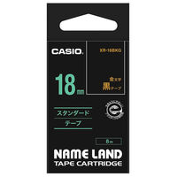 カシオ計算機 カシオネームランドテープ 18ミリ幅 黒に金文字 XR-18BKG 1個