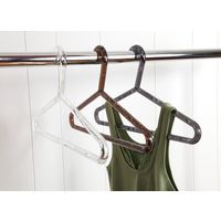 衣類ハンガー ジュレア ラウンド クリアブラック 4660 10本 シンコハンガー（直送品）