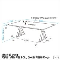 サンワサプライ 電動昇降ミーティングデスク ハイ 幅1800×奥行1200×高さ623～1273mm ホワイト ERD-MTGN180120W 1台（直送品）