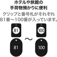 オープン工業 クロークチケット 81~100 黒 BF-154-BK 1箱