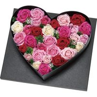 【ギフト包装】 ソープフラワー デラックスハートアレンジ（LEDライト付）Mサイズ FDC9MHP ピンク（直送品）