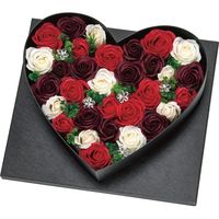 【ギフト包装】 ソープフラワー デラックスハートアレンジ（LEDライト付）Mサイズ FDC9MHR レッド（直送品）