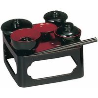 【ギフト包装】 仏膳セット 4307600400011 6寸/黒（内朱）（直送品）
