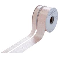 横浜ディスプレイミュージアム ネットサテンリボン40ミリ幅 5巻入 クリーム MRK-0029（直送品）