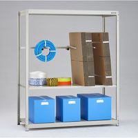 TRUSCO スチールラック M1.5型軽中量棚 1760X595X1800 3段 アーム1段 連結 M1.5-6663-A1B 1台（直送品）