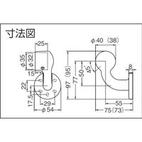 シロクマ SHIROKUMA C形ブラケットL止(右)35φ AG BR-604R-35-AG 1個 183-3920（直送品）