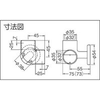シロクマ SHIROKUMA 手すり用接続金具 C形ブラケットコーナー 35φ AG BR-606-35-AG 1個 183-3923（直送品）