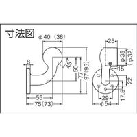 シロクマ SHIROKUMA 手すり用接続金具 C形ブラケットL止(左)35φ AG BR-604L-35-AG 1個 183-3921（直送品）