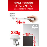 DVDドライブ M-DISC 対応 USB2.0 Type-C 再生&編集&書込ソフト付 ホワイト LDR-PMK8U2CVWH ロジテック 1個