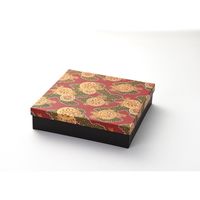 瑞光明 料理・弁当箱 雅シリーズ 足付式 大 友禅ZU-No.10 AP-20朱 v1328mybadzu10ap20shu 100セット（直送品）