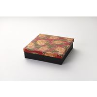 瑞光明 料理・弁当箱 雅シリーズ 足付式 小 友禅ZU-No.10 T-70-Ｆ黒 v1327mybaszu10t70fku 100セット（直送品）