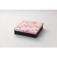 瑞光明 料理・弁当箱 雅シリーズ 足付式 小 友禅ZU-No.18 T-70-Ｆ黒 v1327mybaszu18t70fku 100セット（直送品）