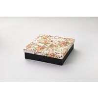 瑞光明 料理・弁当箱 雅シリーズ 足付式 小 友禅ZU-No.1 T-70-Ｆ黒 v1327mybaszu1t70fku 1包（100セット）（直送品）