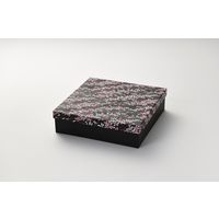 瑞光明 料理・弁当箱 雅シリーズ 足付式 小 友禅ZU-No.24 T-70-G黒 v1327mybaszu24t70gku 100セット（直送品）