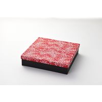 瑞光明 料理・弁当箱 雅シリーズ 足付式 大 友禅ZU-No.23 T-80-A黒 v1328mybadzu23t80aku 100セット（直送品）
