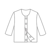 ケアファッション 紳士7分袖大寸ワンタッチシャツ ホワイト 3L 38133-05 1枚 61-7381-26（直送品）