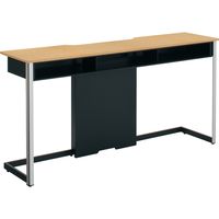 【組立設置込】コクヨ SAシリーズ 壁面AV機器台 幅1600×奥行400×高さ800mm ブラック/グレインドナチュラル 1台（直送品）