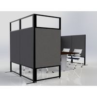 サンテック パーテーション セミオープンパネル 片側安定脚 ブラック PF-FSLB 1個（取寄品）