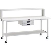 TRUSCO 軽荷重作業台(100kg)AO型 1200X600XH808 φ75キャスター付 ホワイト色 AOR-1260C75 1台（直送品）