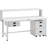 TRUSCO 軽荷重作業台(200kg)AO型 1200X750XH1044(全高) 上棚付 ホワイト色 AOR-1275YURB 1台（直送品）