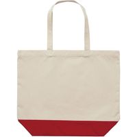 キャブ United Athle（ユナイテッドアスレ） 1460-01 トートバッグ ナチュラル/レッド L 1包（10枚入）（直送品）