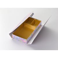 瑞光明 料理・弁当箱 華雅シリーズ 貼箱タイプ 大 華扇 紫 金カップ付（3） v1322hmdhpypugg1jg2 1ケース（100個入）（直送品）