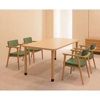 【組立設置込】コクヨ 高齢者施設用 高さ調整テーブル スペーサー調節式 扇形 アジャスタータイプ 幅1475×奥行885mm ナチュラル 1台（直送品）