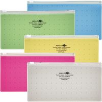 リヒトラブ AQUA DROPs クリヤーケース ペン(通帳)サイズ 黄 F5301-5 1セット(1本×5)