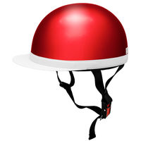 【二輪車・バイク用ヘルメット】アクアドリーム（AquaDream） 白ツバハーフヘルメットキャンディーレッド AD-WH100-CR 1個（直送品）