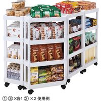 ストア・エキスプレス 樹脂製ラック4段セット　白 長方形（小） 2512-1 1台（直送品）