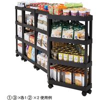 ストア・エキスプレス 樹脂製ラック4段セット　黒 正方形（大） 2512-111 1台（直送品）