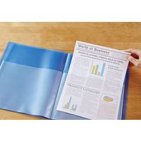 キングジム クリアーファイル スムーズイン(透明) 20P A4タテ 青 173TSMアオ 1セット(3冊)