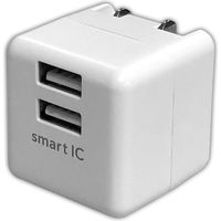 USB充電器 ACアダプター 2ポート（2.4A） 超小型 折りたたみ式 AC充電器 HDACUS2PWH 1個　磁気研究所