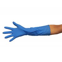【使いきりニトリル手袋】 ショーワグローブ NO887 ニトリスト・スーパーロング 粉なし ブルー L 1箱（50枚入）
