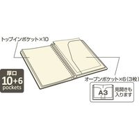 リヒトラブ SMART FIT 2タイプポケットクリヤーブック交換式 A4 トップイン×10 オープンポケット×3 ベージュ N7520-16 1冊