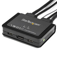 Startech.com ケーブル一体型 2ポート USB DisplayPort対応KVMスイッチ 4K/60Hz対応CPU切替器 SV211DPUA4K