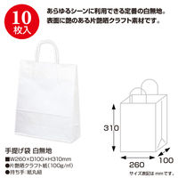 ササガワ 手提げバッグ 白無地 小 50-6100 1包 (10枚袋入)