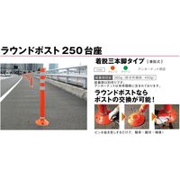 保安道路企画 ラウンドポスト250着脱三本脚 RPーB650ー25 グリーン 6300004061 1本（直送品）