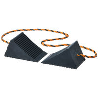 コンパル (軽小型～普通車対応)ロープ付タイヤストッパー 1セット（2個入）15022734（わけあり品）