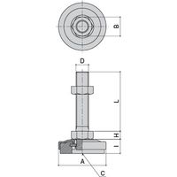 【機構部品・建築金物（キャスター・足回り部品）】シブタニ フットボルト EA19S-20100 1個（直送品）