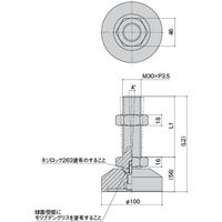 【機構部品・建築金物（キャスター・足回り部品）】シブタニ フットボルト（首振り重量タイプ） EA22-30200 1個（直送品）